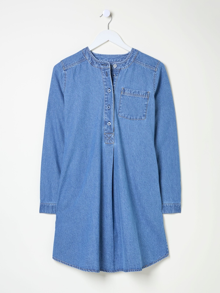 FatFace Blue Denim Aida 100% Cotton Cord Tunic Dress - Image 10 of 10