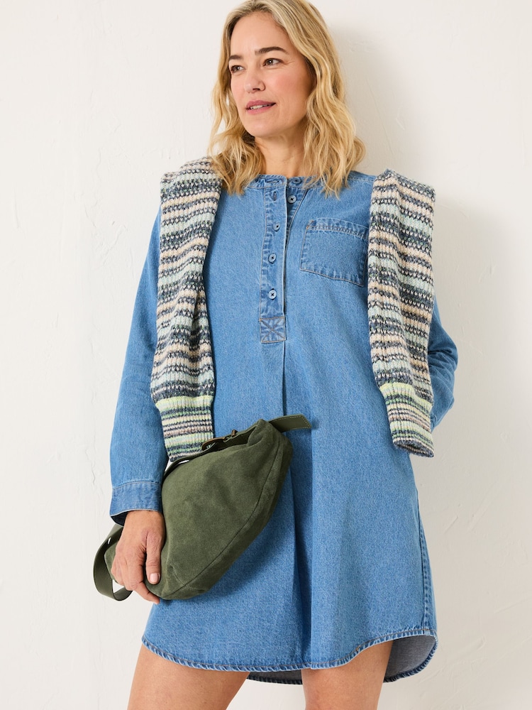 FatFace Blue Denim Aida 100% Cotton Cord Tunic Dress - Image 4 of 10