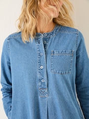 FatFace Blue Denim Aida 100% Cotton Cord Tunic Dress - Image 5 of 10