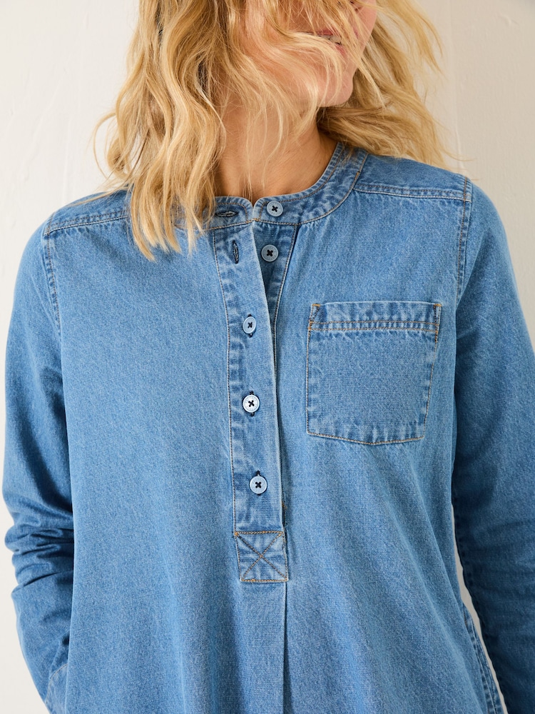 FatFace Blue Denim Aida 100% Cotton Cord Tunic Dress - Image 5 of 10