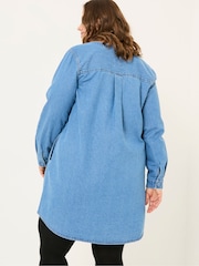 FatFace Blue Denim Aida 100% Cotton Cord Tunic Dress - Image 7 of 10