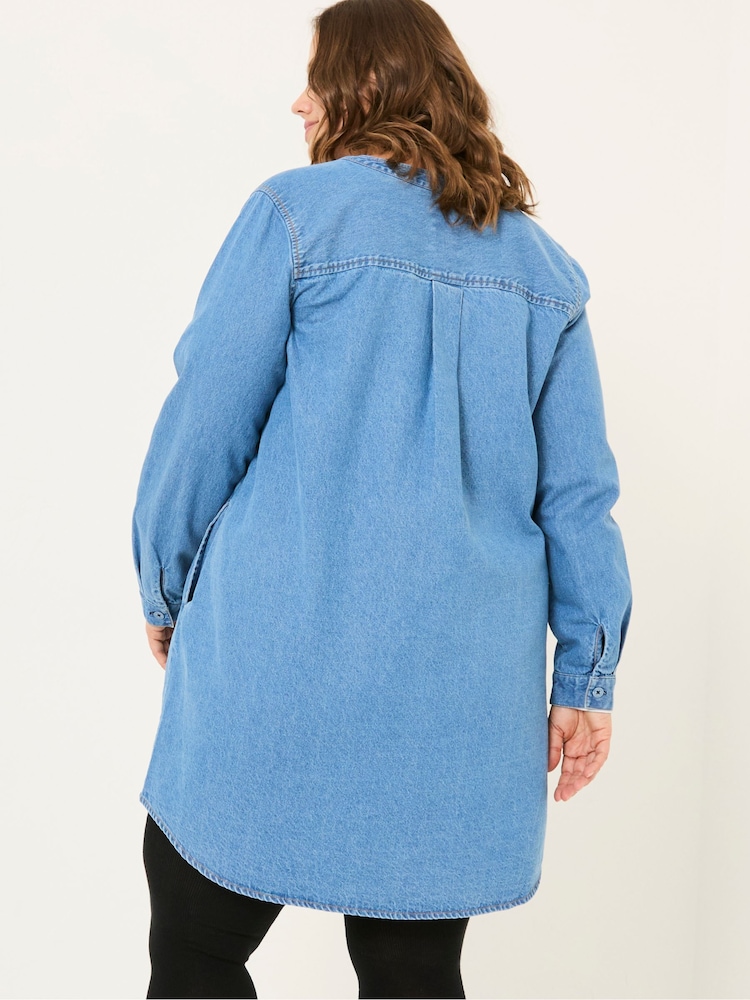 FatFace Blue Denim Aida 100% Cotton Cord Tunic Dress - Image 7 of 10