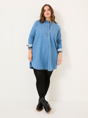 FatFace Blue Denim Aida 100% Cotton Cord Tunic Dress - Image 8 of 10