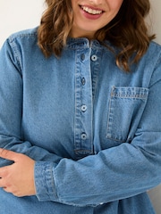 FatFace Blue Denim Aida 100% Cotton Cord Tunic Dress - Image 9 of 10