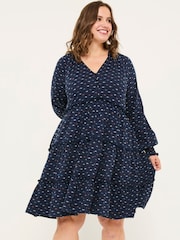 FatFace Navy Ivana Jersey 100% Cotton Dress - Image 6 of 10
