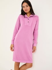 FatFace Heather Purple 100% Cotton Willa Sweat Dress - Image 1 of 10
