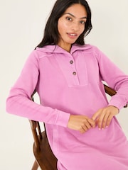 FatFace Heather Purple 100% Cotton Willa Sweat Dress - Image 4 of 10