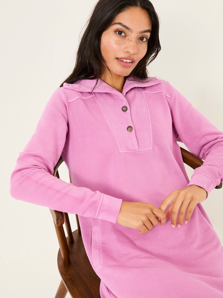 FatFace Heather Purple 100% Cotton Willa Sweat Dress - Image 4 of 10