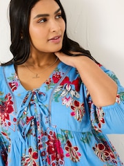 FatFace Bright Blue 100% Cotton Frankie Maxi Dress - Image 11 of 13