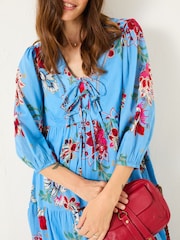 FatFace Bright Blue 100% Cotton Frankie Maxi Dress - Image 6 of 13
