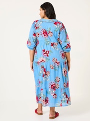FatFace Bright Blue 100% Cotton Frankie Maxi Dress - Image 8 of 13