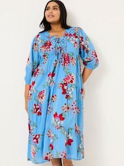 FatFace Bright Blue 100% Cotton Frankie Maxi Dress - Image 9 of 13