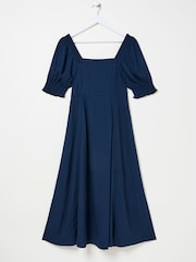FatFace Indigo Blue Bloom Midi Dress - Image 11 of 11