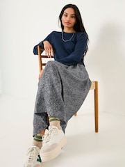 FatFace Navy Nia Midi Dress - Image 4 of 5