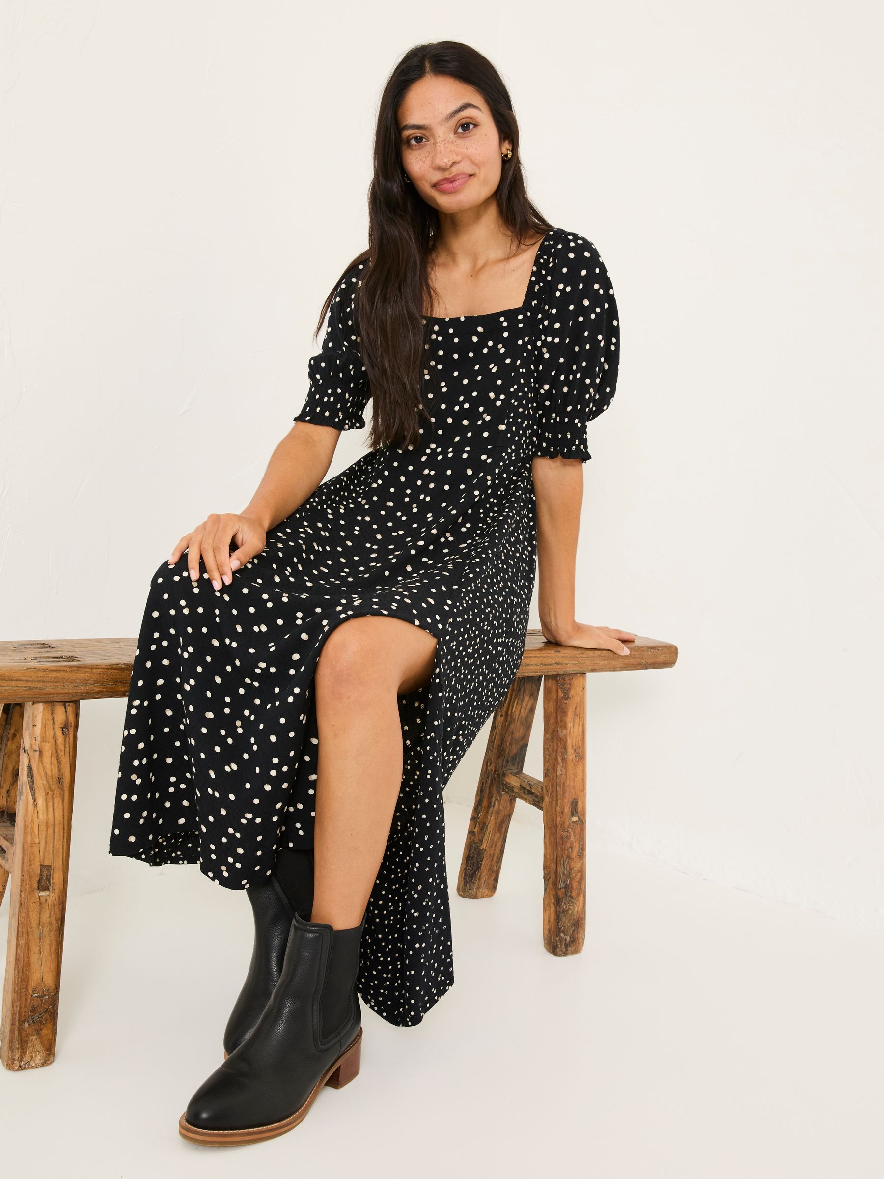 Regio Midi Dress Marais Bloom Black - Cara Cara