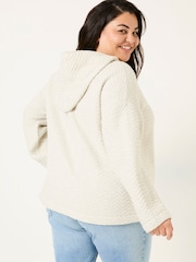 FatFace Grey Quilted Overhead 100% Cotton Hoodie - Image 5 of 8