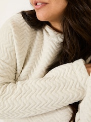 FatFace Grey Quilted Overhead 100% Cotton Hoodie - Image 6 of 8