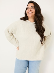 FatFace Grey Quilted Overhead 100% Cotton Hoodie - Image 7 of 8