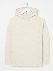 FatFace Grey Quilted Overhead 100% Cotton Hoodie - Image 8 of 8