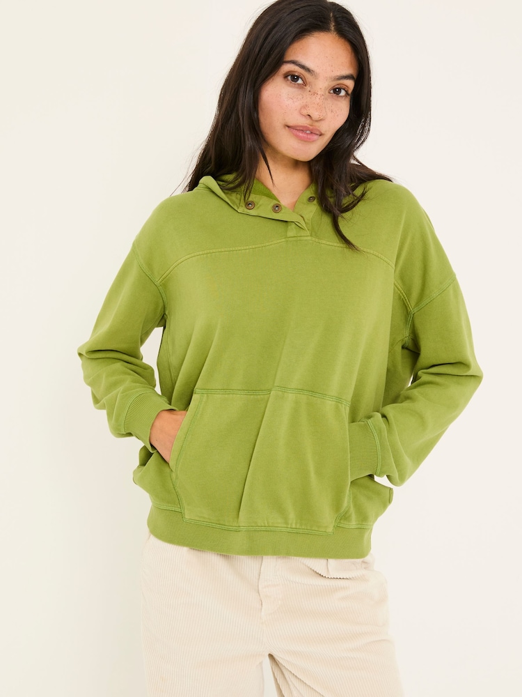 FatFace Bex Olive Green Bex Overhead 100% Cotton Hoodie - Image 1 of 10