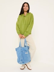 FatFace Bex Olive Green Bex Overhead 100% Cotton Hoodie - Image 3 of 10