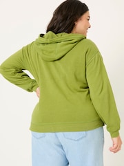 FatFace Bex Olive Green Bex Overhead 100% Cotton Hoodie - Image 7 of 10