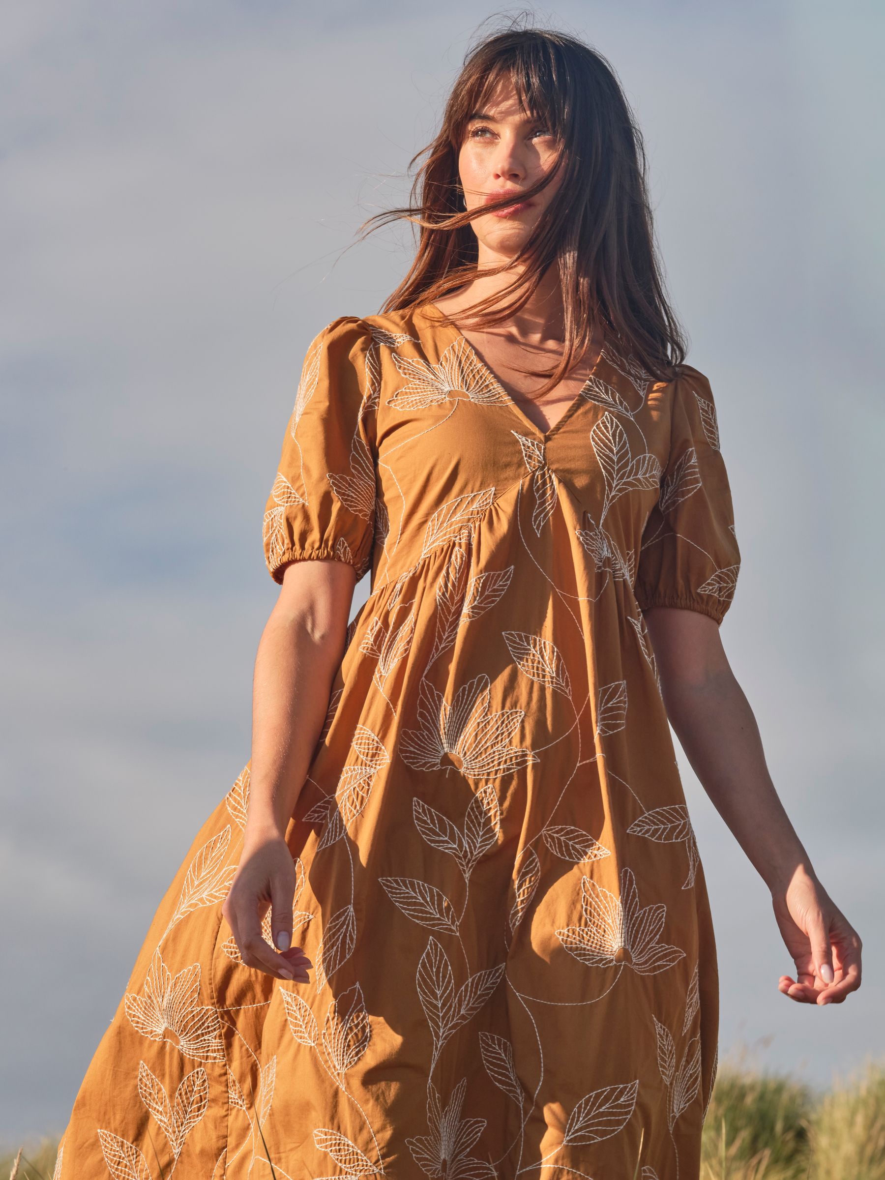 Buy FatFace Ochre Yellow Remi Midi Dress from Next USA