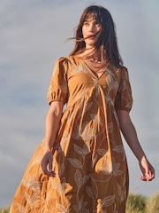 FatFace Ochre Yellow Remi Midi Dress - Image 11 of 13