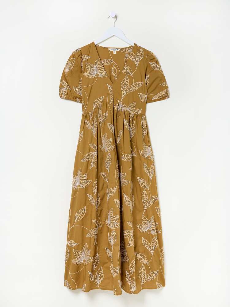 FatFace Ochre Yellow Remi Midi Dress - Image 12 of 13