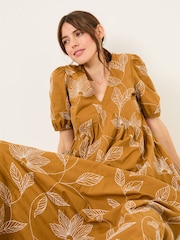 FatFace Ochre Yellow Remi Midi Dress - Image 4 of 13
