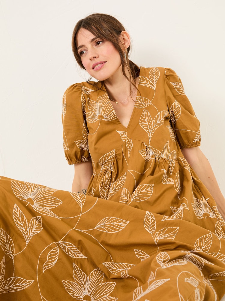 FatFace Ochre Yellow Remi Midi Dress - Image 4 of 13