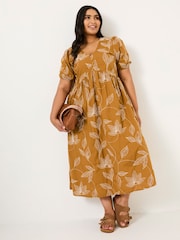 FatFace Ochre Yellow Remi Midi Dress - Image 6 of 13
