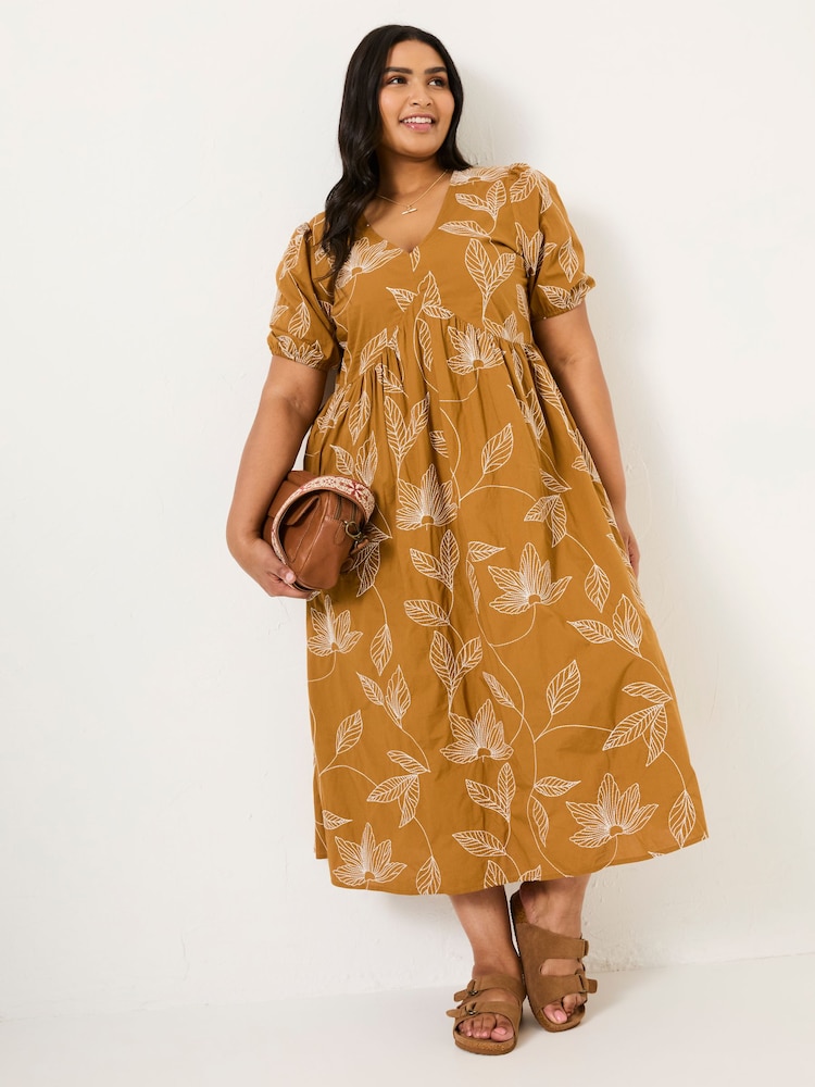 FatFace Ochre Yellow Remi Midi Dress - Image 6 of 13