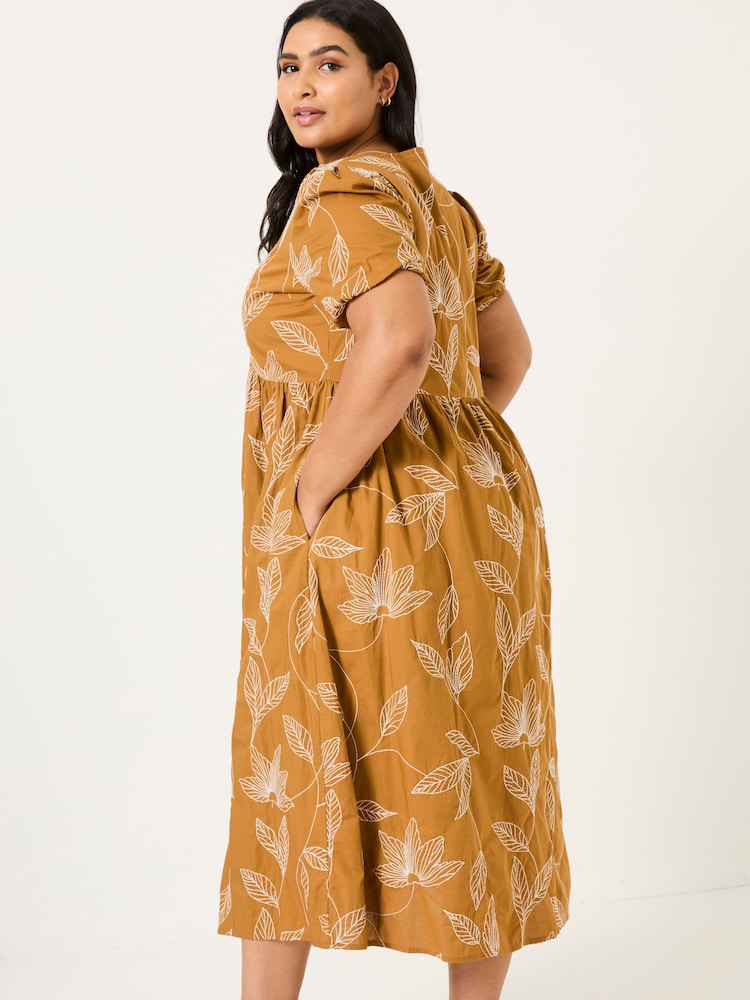 FatFace Ochre Yellow Remi Midi Dress - Image 7 of 13