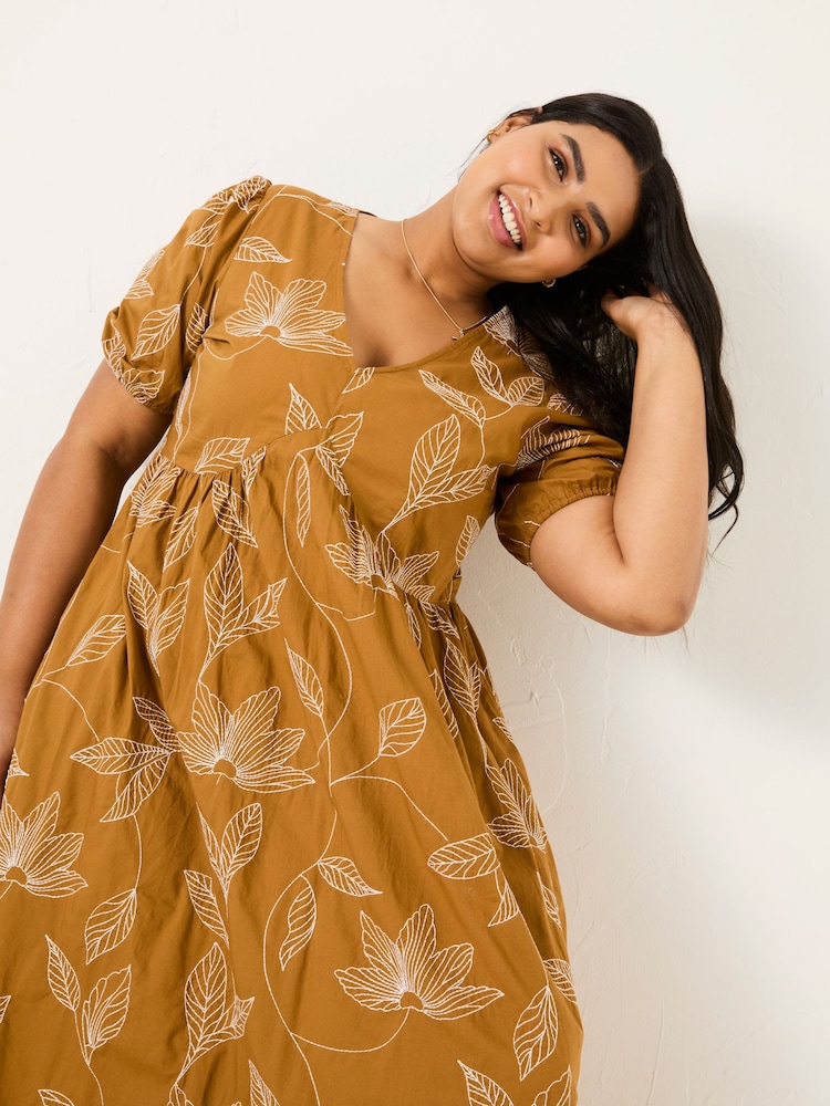 FatFace Ochre Yellow Remi Midi Dress - Image 9 of 13