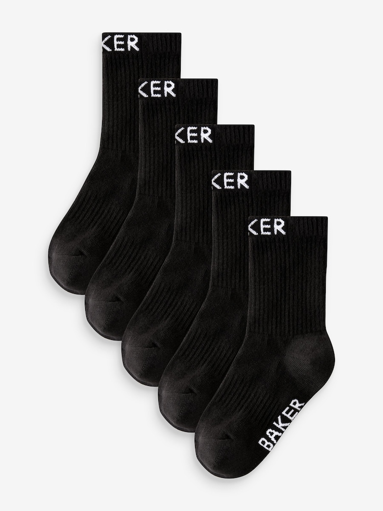 črna - Komplet 5 parov fantovskih nogavic Baker by Ted Baker - Slika 1 iz 9
