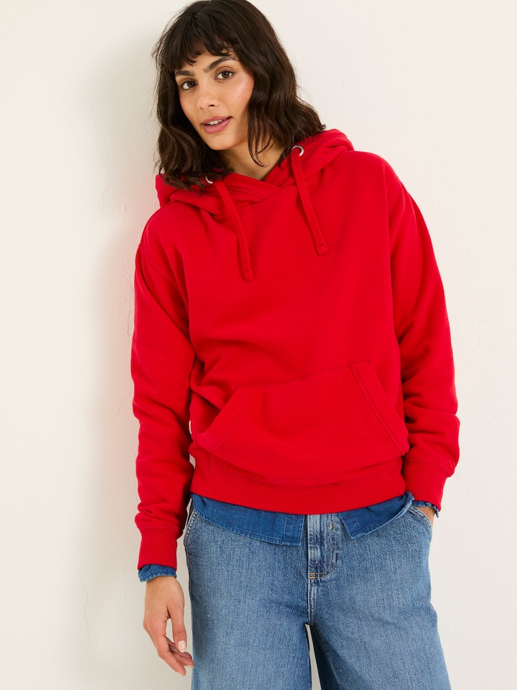 FatFace Izzy Bright Red Overhead Hoodie - Image 1 of 6