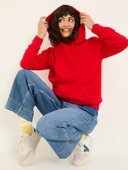 FatFace Izzy Bright Red Overhead Hoodie - Image 4 of 6