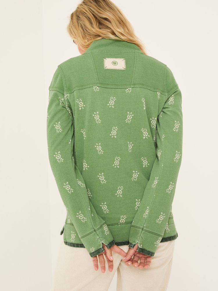 FatFace Airlie Green Woodblock Sweat Top - Image 2 of 5