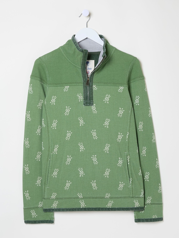 FatFace Airlie Green Woodblock Sweat Top - Image 5 of 5
