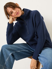 FatFace Navy Thea Half Neck Sweatshirt - Image 3 of 5