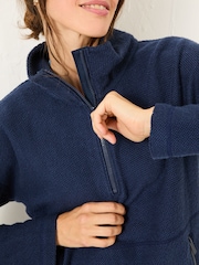 FatFace Navy Thea Half Neck Sweatshirt - Image 4 of 5