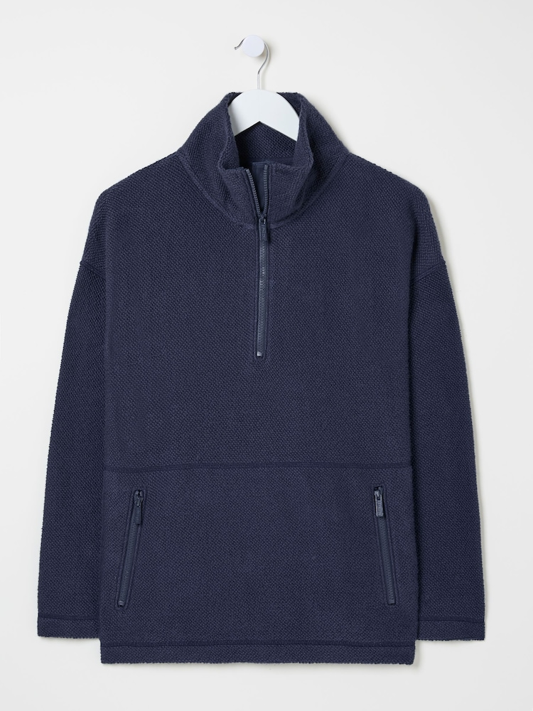 FatFace Navy Thea Half Neck Sweatshirt - Image 5 of 5