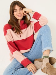 FatFace Airlie Pink Stripe Relaxed 100% Cotton Sweatshirt - Image 3 of 6
