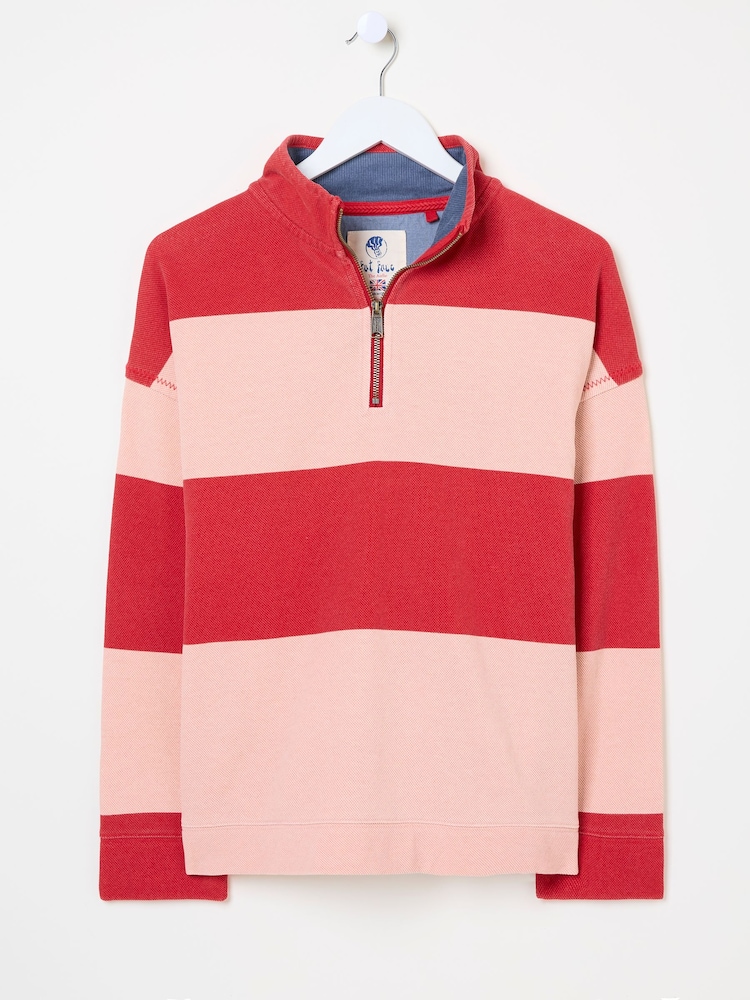 FatFace Airlie Pink Stripe Relaxed 100% Cotton Sweatshirt - Image 6 of 6