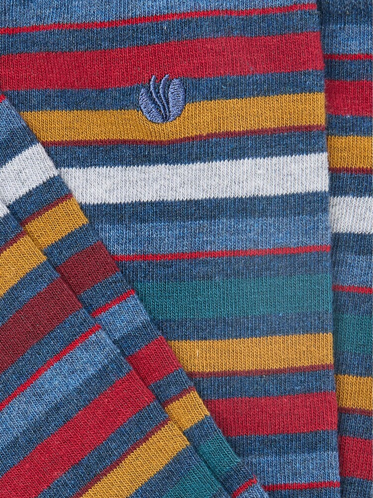 FatFace Abe Navy Mens Stripe Socks 1 Pack - Image 2 of 2 FatFace Abe Navy Mens Stripe Socks 1 Pack - Image 2 of 2