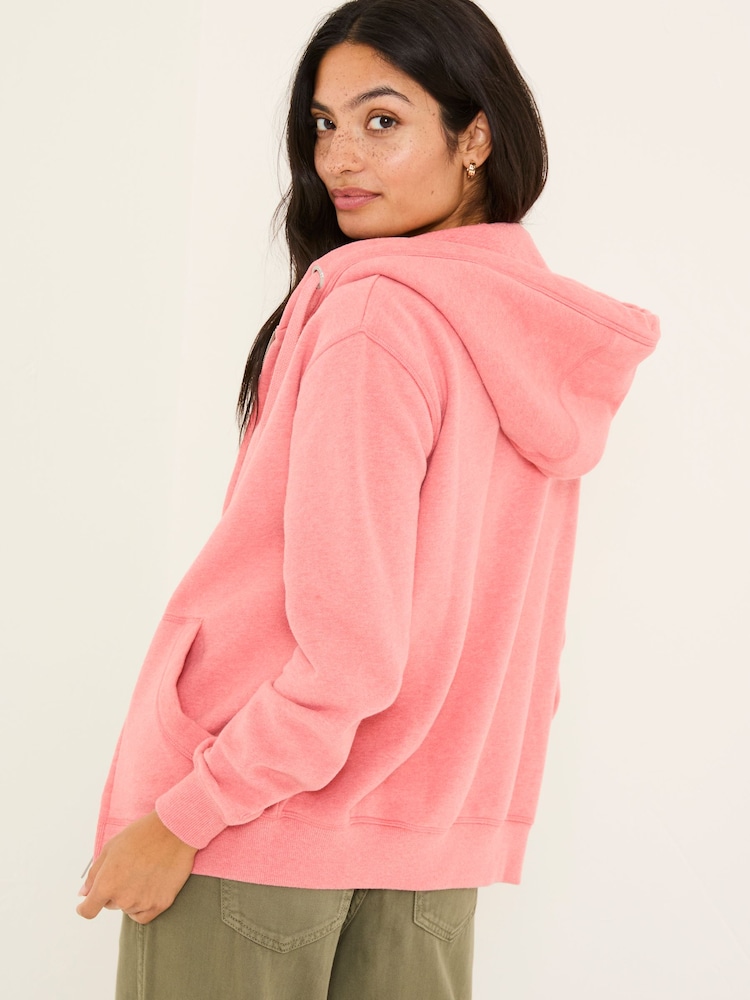 FatFace Amy Blush Pink Zip Through Hoodie - Image 2 of 6