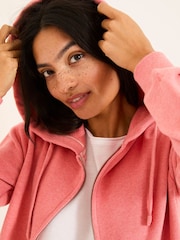 FatFace Amy Blush Pink Zip Through Hoodie - Image 5 of 6