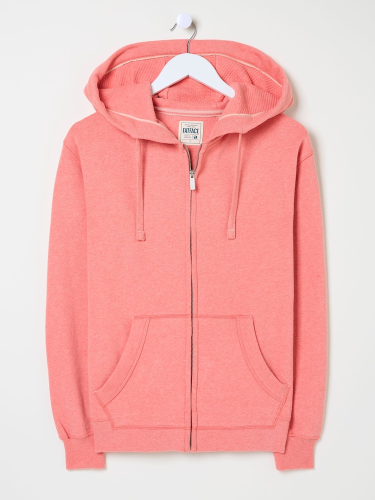 FatFace Amy Blush Pink Zip Through Hoodie - Image 6 of 6