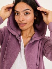 FatFace Amy Purple Marl Zip Through Hoodie - Image 3 of 5